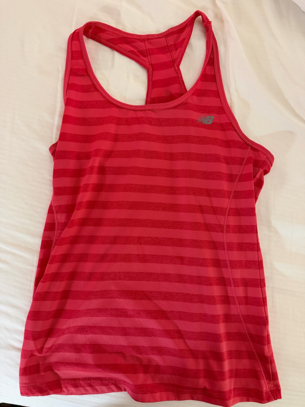 New Balance Women's Red Striped Racerback Tank Top